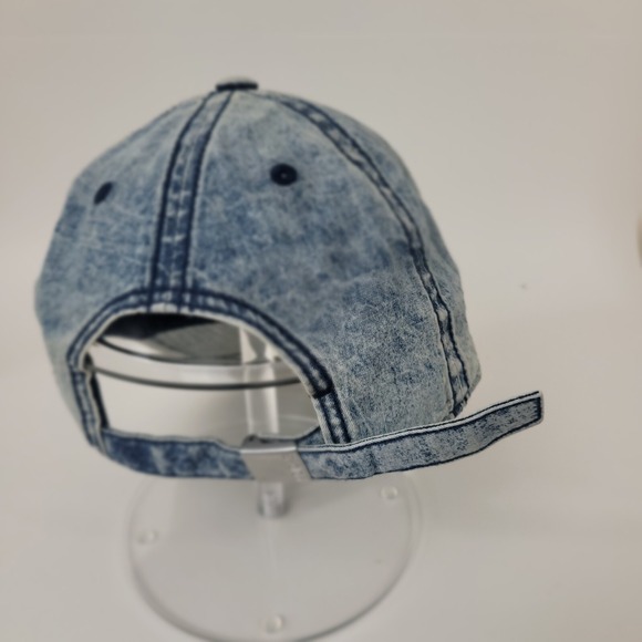 Adidas  Lot of 2 Trefoil Caps Unisex– White Strapback + Acid-Wash Denim Hat - Picture 11 of 14